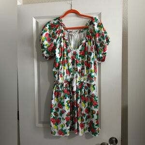 Fruit Puff Sleeve Dress